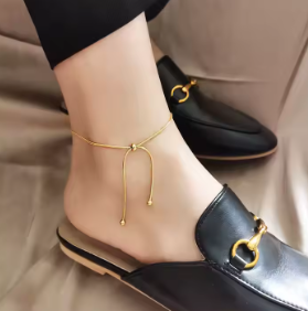 Gold Chain Anklet + Loafers