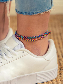 colorful Anklet + White Sneakers