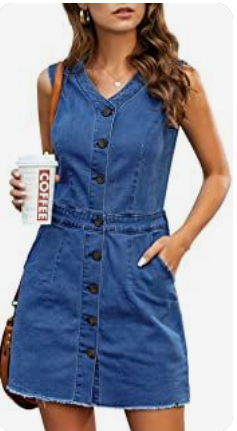 Luvamia Women's Sleeveless V Neck Denim Dress: A Timeless Summer Piece