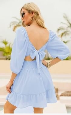 Lightweight Tie-Back Mini Dress