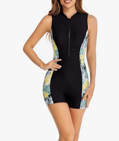 Women's One Piece Long Sleeve Swimsuit