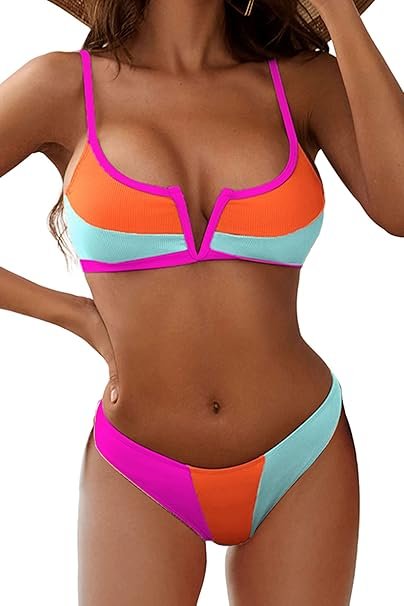 ZAFUL Women's Underwire Bikini Floral High Cut Bikini Set