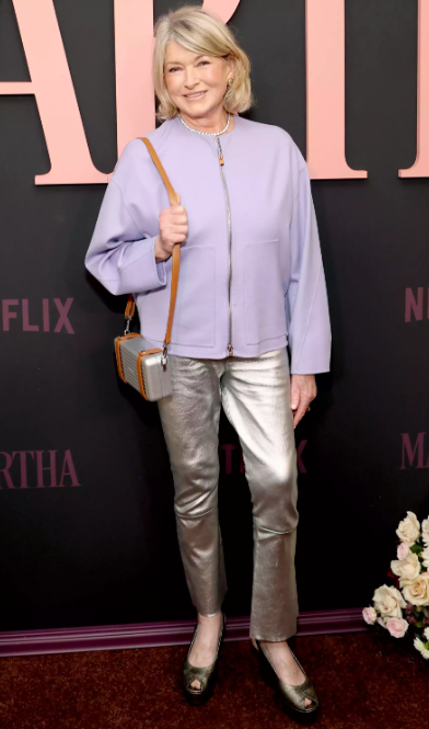 Martha Stewart’s Silver Metallic Pants as the Ultimate Holiday Inspo