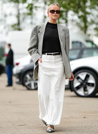 Turtleneck + Oversized Blazer + Wide-Legged Trousers 